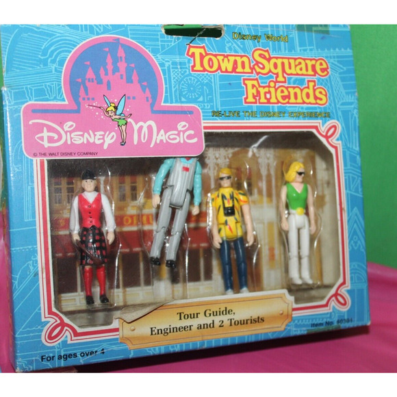 Disney Magic Town Square Friends tour Guide Engineer And 2 Tourists 60301 Sears - Picture 2 of 3
